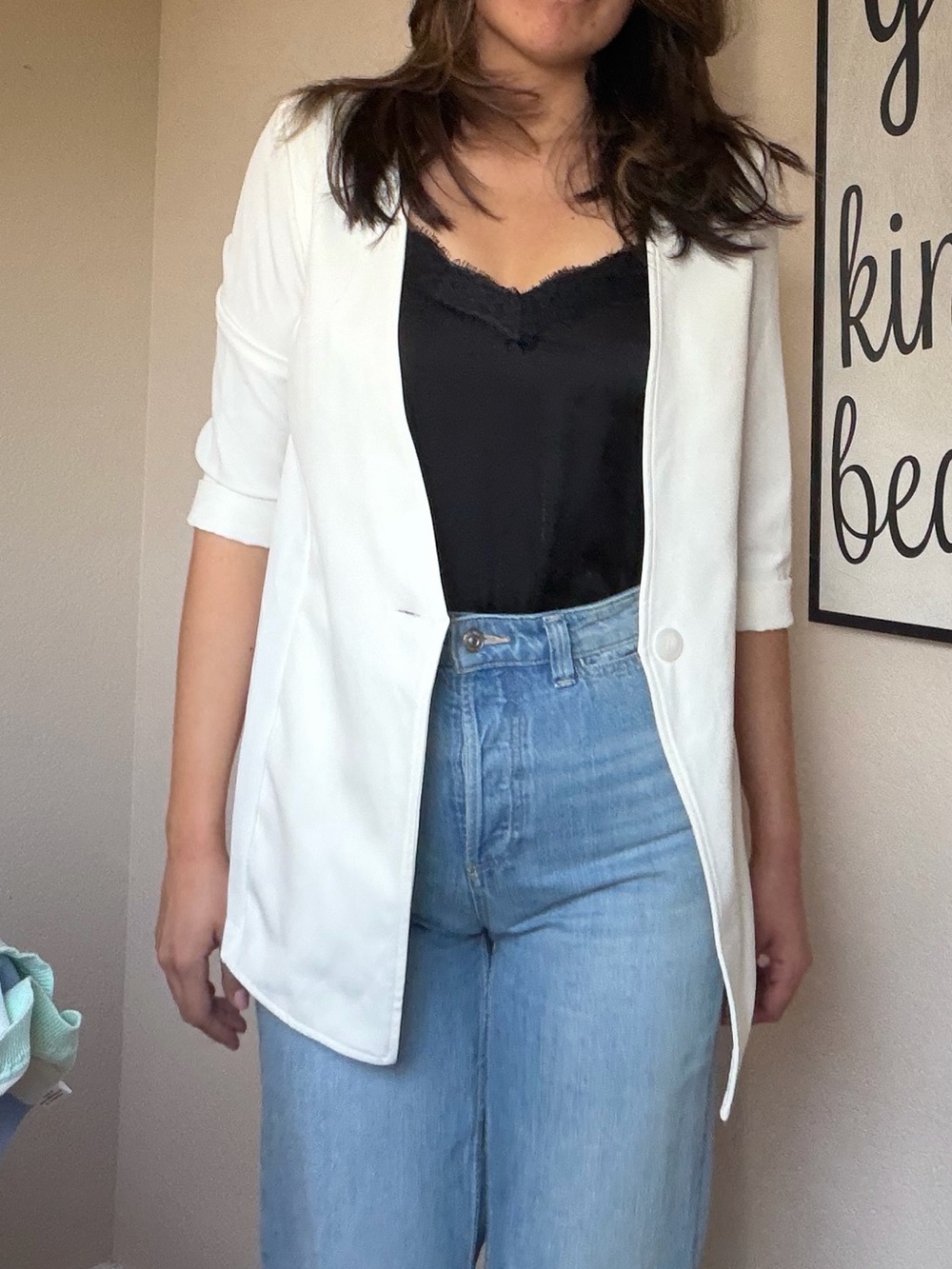 Intimissimi White Open Front Blazer Size M